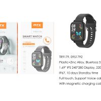 Reloj Inteligente bluetooth 5.0 con Pantalla tactil IPS de 1.69 pulgada, Permite llamada,Impermeable IP67, Bateria 220mAh, Negro TR9179 NE - Imagen 3