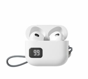 Auriculares Bluetooth Inalambricos estilo Airpods NC3297 BL Auriculares TWS Bluetooth 5.3 con correa y indicador de bateria, Bateria (35mAh*2) con estuche cargable(250mAh), Blanco