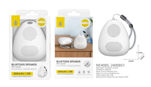 Altavoz Bluetooth NF4085 BL Altavoz Blutooth 5.0 con Mano libre ,Bateria 500mAh/3W, Blanco