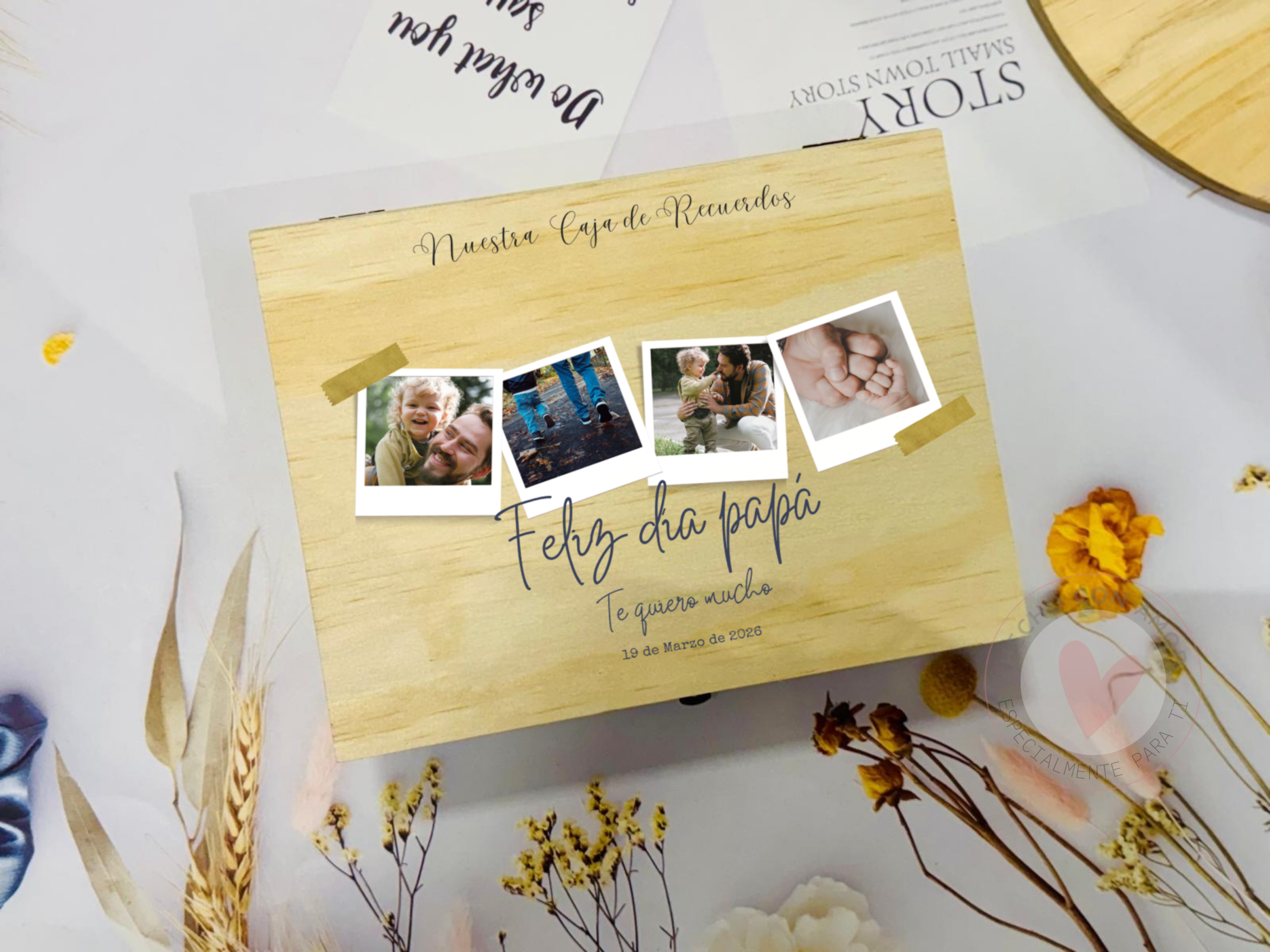 Caja de madera personalizada para Papá con foto | Regalo Día del Padre - Imagen 2