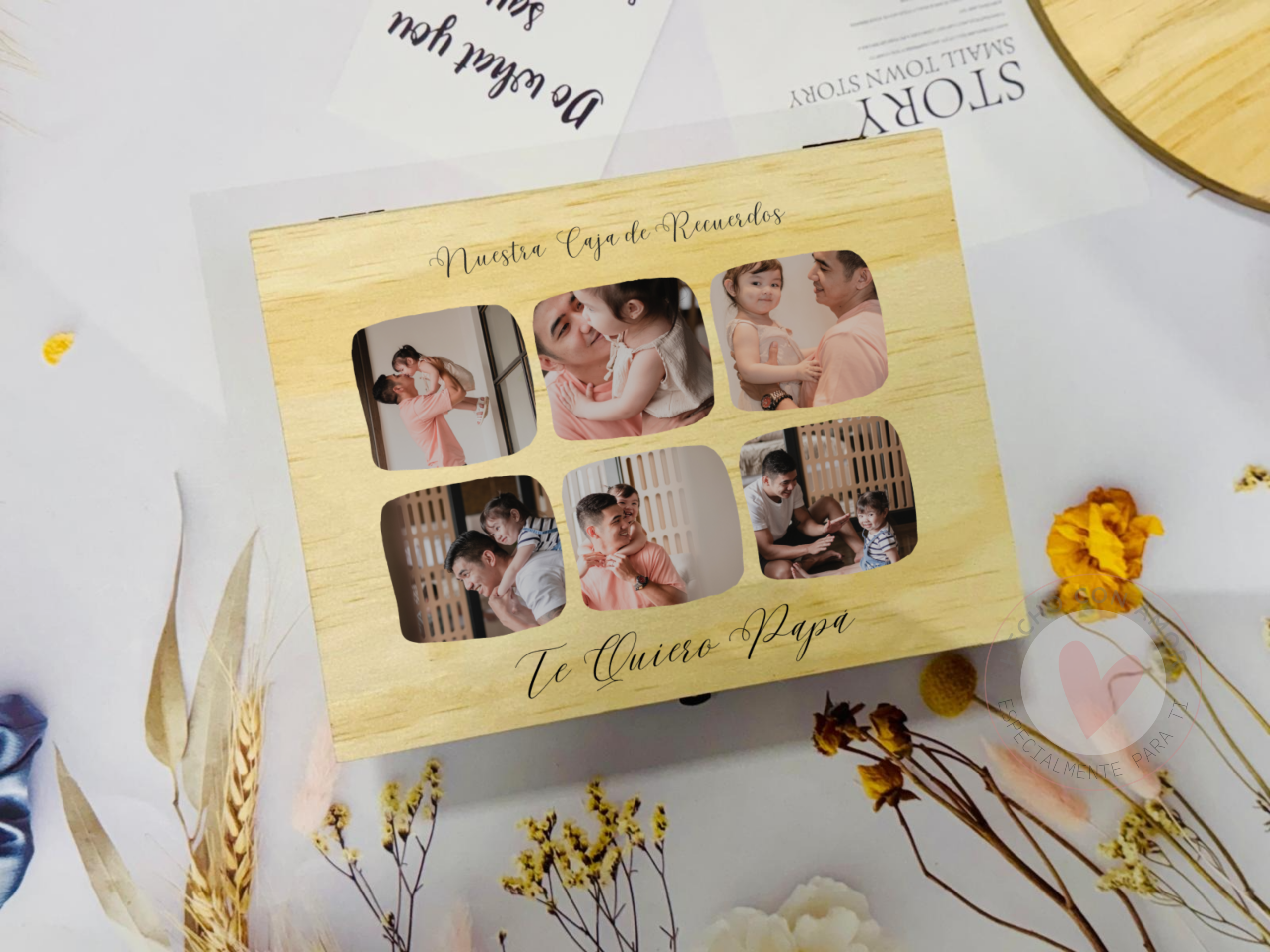 Caja de madera personalizada para Papá con foto | Regalo Día del Padre - Imagen 4