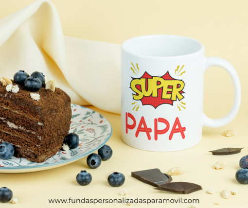 Taza Personalizada con Foto Diseño Papá- SÚPER PAPÁ