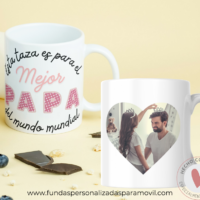 Taza Personalizada con Foto Diseño Papá- El Mejor Papá /Abuelo/ Tío del Mundo Mundial -Rosa