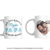 Taza Personalizada con Foto Diseño Papá- El Mejor Papá /Abuelo/ Tío del Mundo Mundial -Azul - Imagen 6