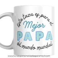 Taza Personalizada con Foto Diseño Papá- El Mejor Papá /Abuelo/ Tío del Mundo Mundial -Azul - Imagen 4