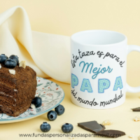 Taza Personalizada con Foto Diseño Papá- El Mejor Papá /Abuelo/ Tío del Mundo Mundial -Azul - Imagen 5
