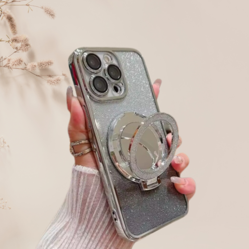 Iphone Funda Purpurina con Magsafe y Soporte Glitter