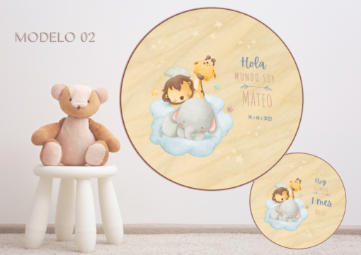 Cumple Mes de Madera Personalizado. Cumple mes Bebé personalizado - Imagen 12