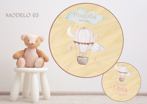 Cumple Mes de Madera Personalizado. Cumple mes Bebé personalizado - Imagen 11