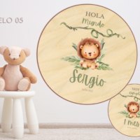 Cumple Mes de Madera Personalizado. Cumple mes Bebé personalizado - Imagen 7