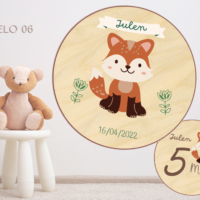 Cumple Mes de Madera Personalizado. Cumple mes Bebé personalizado - Imagen 6