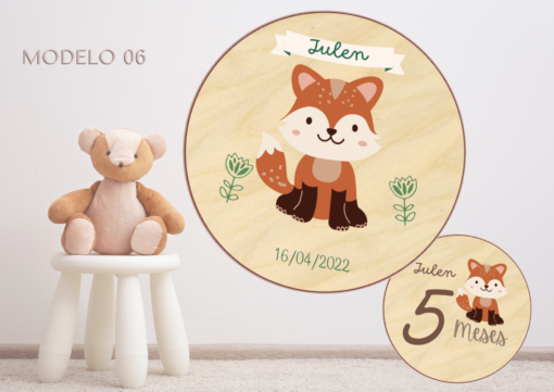 Cumple Mes de Madera Personalizado. Cumple mes Bebé personalizado - Imagen 6