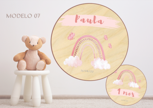 Cumple Mes de Madera Personalizado. Cumple mes Bebé personalizado - Imagen 5