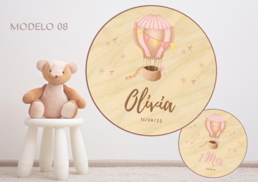 Cumple Mes de Madera Personalizado. Cumple mes Bebé personalizado - Imagen 4