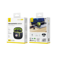 Auriculares Bluetooth Inalambricos estilo Airpods NC3295 Auriculares TWS Bluetooth 5.3, Bateria (30mAh*2) con Estuche Recargable 300mAh, Negro+verde - Imagen 2