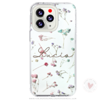 Funda Personalizada Diseño Flores con Nombre