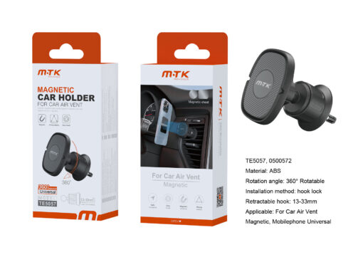 Soporte Movil Coche Soporte de coche para Rejilla de Ventilacion   MagneticoTE5057 NE Luxury Soporte Universal Magnetico de Movil para Airvent de coche, Ajustable 360?, retractil 13-33MM,  Negro