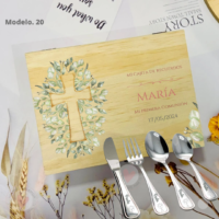 Caja Madera de Cubiertos Personalizada Comunión - Imagen 4