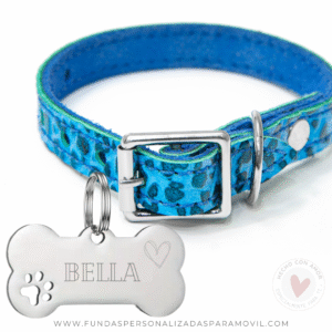Colgante Acero Personalizado  Chapa Personalizada para Collar de Perro Hueso y Huella