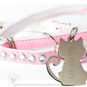 Colgante Acero Personalizado Chapa Personalizada para Collar de Gato Silueta