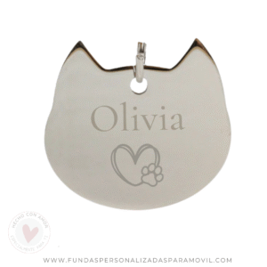 Colgante Acero Personalizado Chapa Personalizada para Collar de Gato Forma