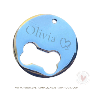 Colgante Acero Personalizado Chapa Personalizada para Collar de Perro Redondo Hueso