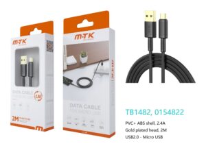 Cable de Datos Micro USB TB1482 NE Luxury Cable de datos Luc para Micro USB , 5V/2.4A, 2 Metros , Negro