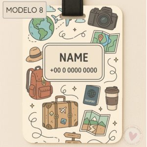 Tarjeta Personalizada con Nombre para Maleta. Tarjeta Identificadora de Maleta Personalizada con foto, nombre, texto...