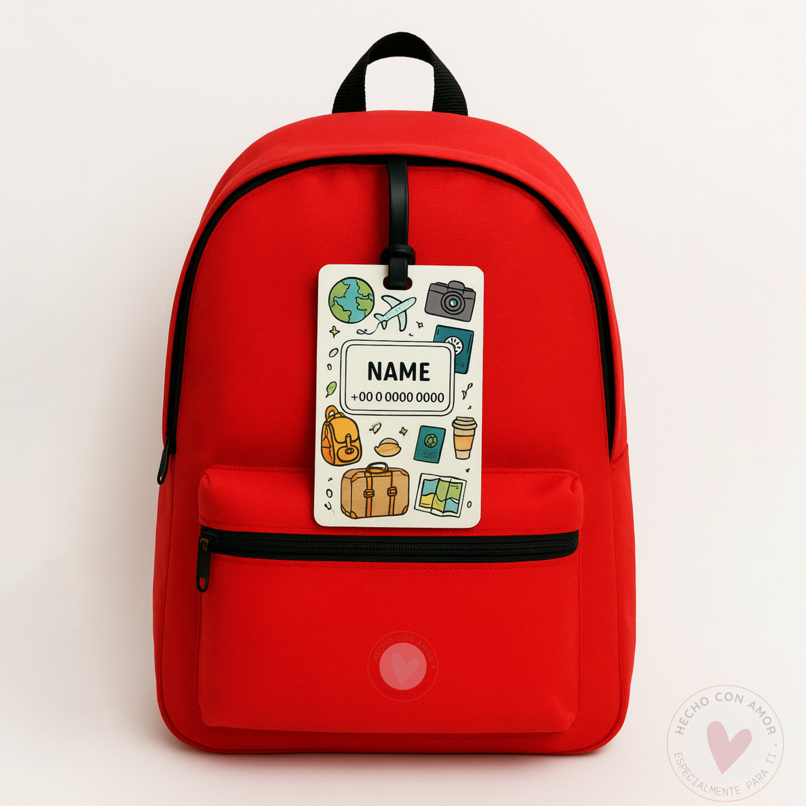 Tarjeta Personalizada con Nombre para Mochila Escolar. Tarjeta Identificación de Mochila, Maleta, Bolso personalizada con Nombre, dibujo, Foto.. - Imagen 4