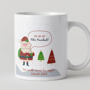Taza Personalizada con Frase Diseño Feliz Navidad Papa Noel