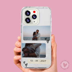 Funda Personalizada con Foto Diseño San Valentín Collage Fecha corazones