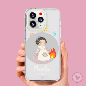 Funda de Fallera Personalizada Dibujo Fallera y Nombre Transparente
