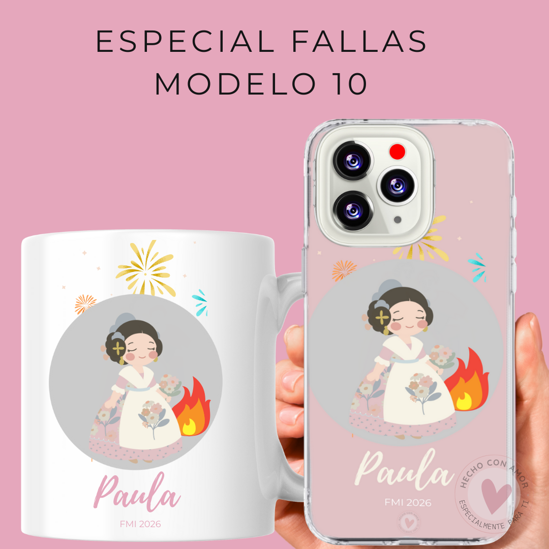 Con tu Foto Pack Funda y Taza de Fallera Personalizada con Foto de Tu Tela Vestido Fallera - Imagen 19