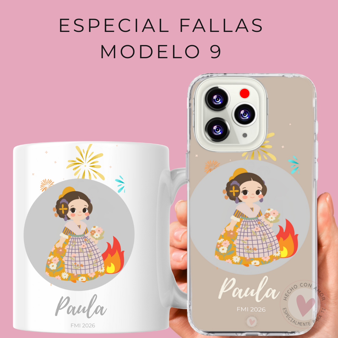 Con tu Foto Pack Funda y Taza de Fallera Personalizada con Foto de Tu Tela Vestido Fallera - Imagen 18