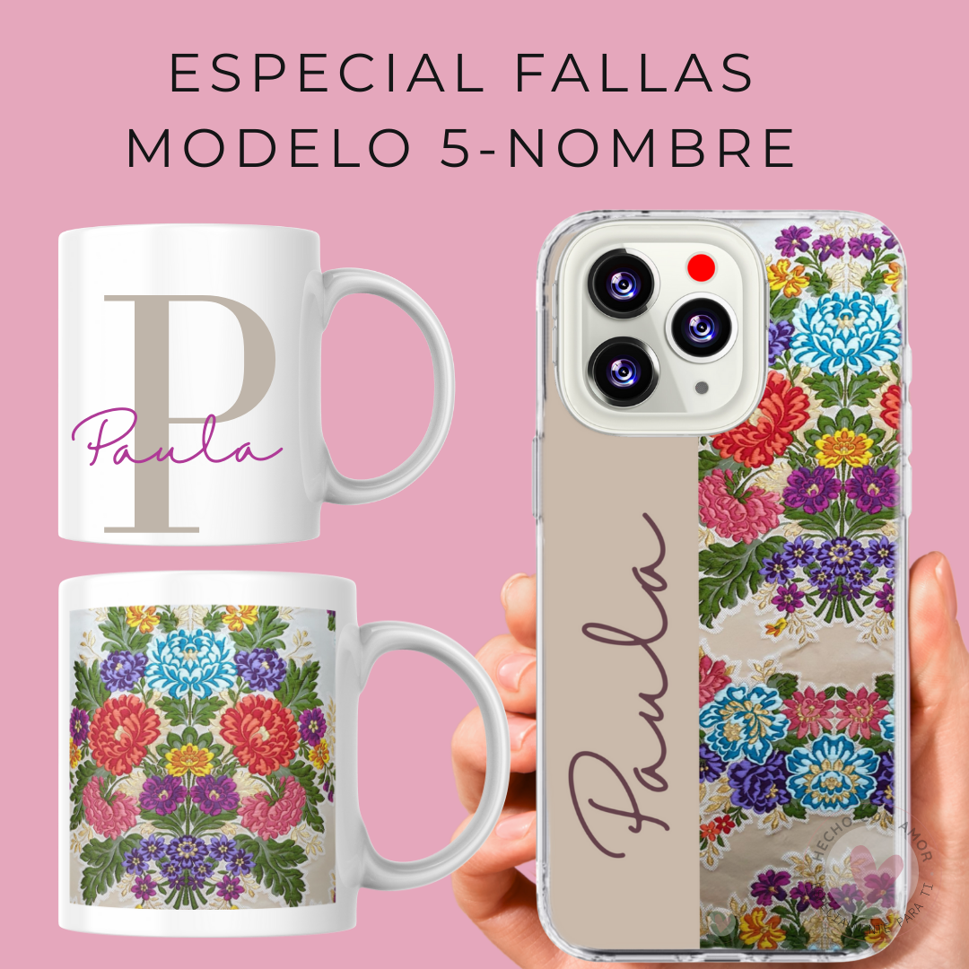 Con tu Foto Pack Funda y Taza de Fallera Personalizada con Foto de Tu Tela Vestido Fallera - Imagen 11