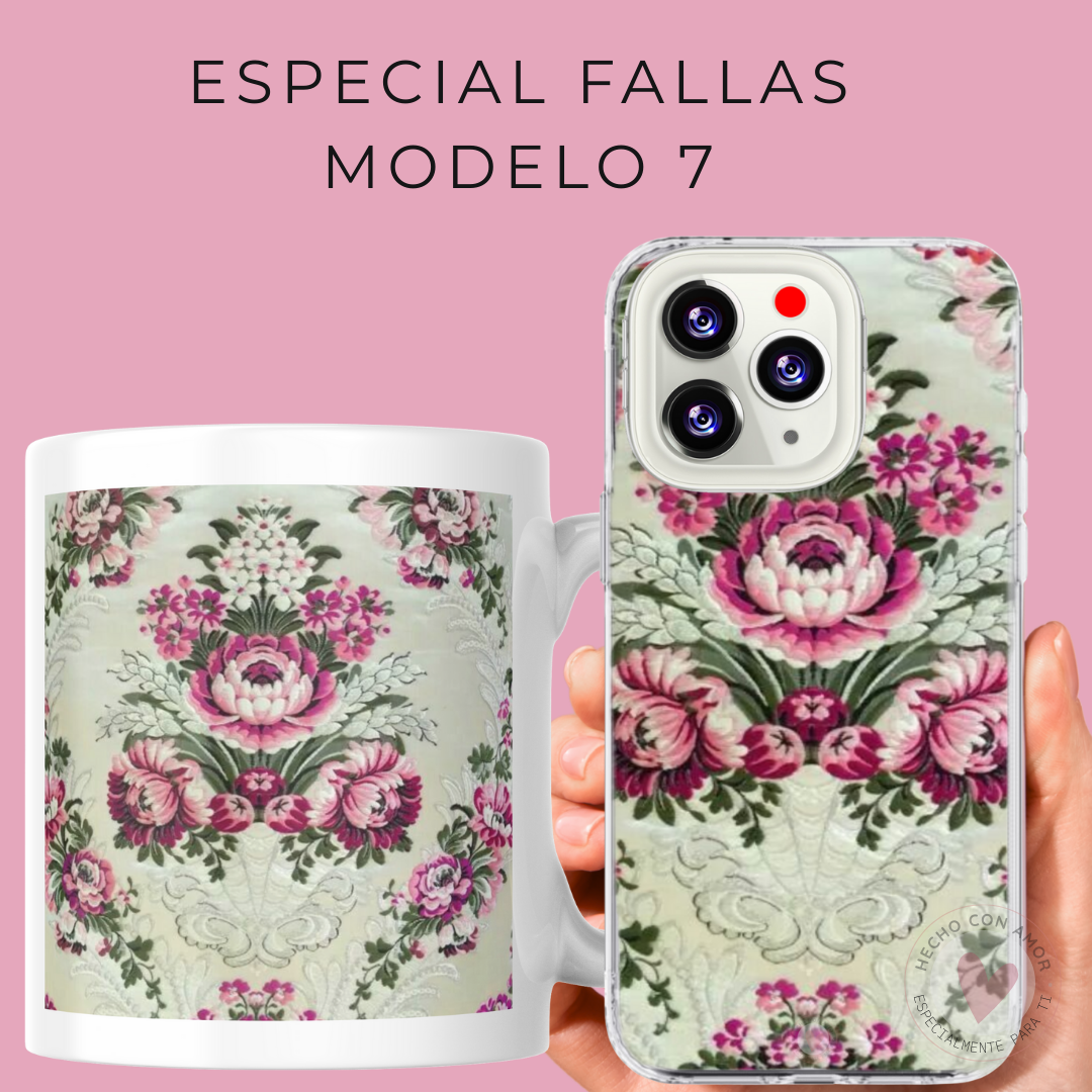 Con tu Foto Pack Funda y Taza de Fallera Personalizada con Foto de Tu Tela Vestido Fallera - Imagen 15