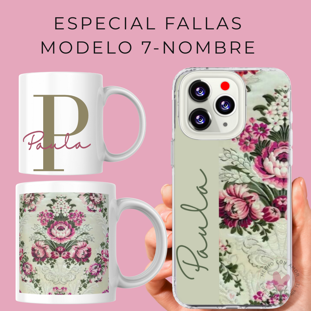 Con tu Foto Pack Funda y Taza de Fallera Personalizada con Foto de Tu Tela Vestido Fallera - Imagen 14